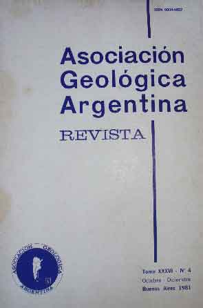 Asociación Geológica Argentiina. Revista. Tomo XXXVI - N° 4