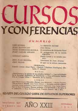 Cursos y conferencias. Año XXIII. Nº 266