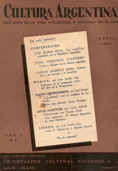 Cultura Argentina. Abril 1953