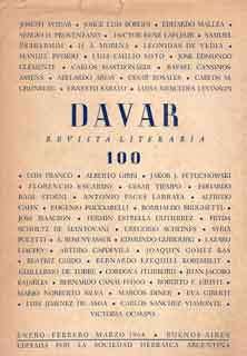 Davar. Revista literaria. Nº 100. enero-febrero-marzo