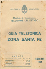 Guia Telefónica Zona Santa Fe - 1954