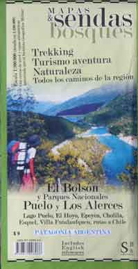 Mapa Topográfico El Bolsón y Parque Nacionales Puelo y Los Alerc