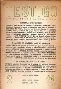 Testigo. Revista De Literatura y Arte. Nº 2. Abril-Junio 1966. J