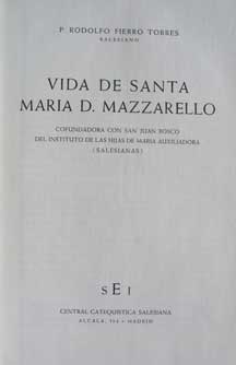 Vida de Santa María D. Mazzarello